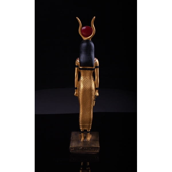 Vintage Golden Hathor Statue: Egyptian Goddess of Love & Beauty - صورة إضافية 4