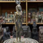 Vintage Hathor-Goddess of heaven,love,beauty, happiness-fertility in ancient Egyptian mythology-sculpture antiques statue-Egypt mythology - صورة إضافية 5