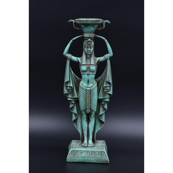 Vintage Hathor Statue: Egyptian Goddess Replica