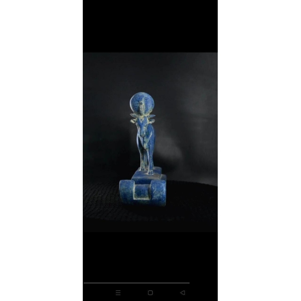 Vintage Hathor Statue: Egyptian Goddess Replica