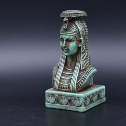 Vintage Hathor Statue: Egyptian Goddess Replica, Stone Idol - صورة إضافية 2