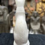 White Stone Bastet Cat Statue, Egyptian Goddess - صورة إضافية 3