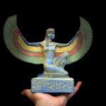 Winged Isis Goddess Statue – Blue Egyptian Sculpture of Protection, Love & Beauty | Egyptian Mythology | in Egypt - صورة إضافية 2
