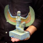 Winged Isis Goddess Statue – Blue Egyptian Sculpture of Protection, Love & Beauty | Egyptian Mythology | in Egypt - صورة إضافية 3