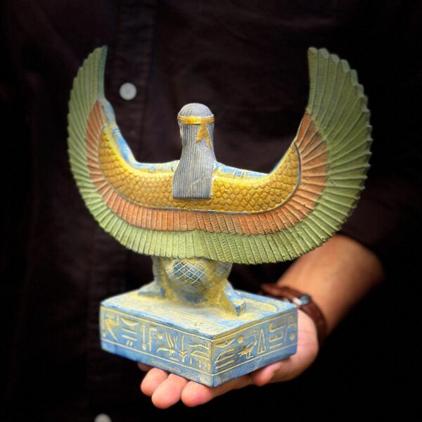 Winged Isis Goddess Statue – Blue Egyptian Sculpture of Protection, Love & Beauty | Egyptian Mythology | in Egypt - صورة إضافية 6