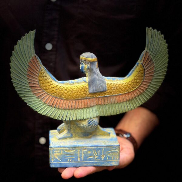 Winged Isis Goddess Statue – Blue Egyptian Sculpture of Protection, Love & Beauty | Egyptian Mythology | in Egypt - صورة إضافية 7