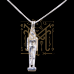Sterling Silver Queen Cleopatra Amulet Pendant, Egyptian Style