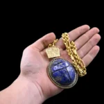 Egyptian Scarab Necklace: Copper & Stone Amulet