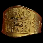 Gold Plated Isis Bracelet: Egyptian Key of Life, Lotus Flower