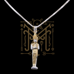 King Tutankhamun Amulet, Silver & 24k Gold Wash