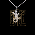Pure Silver Amulet, Egyptian God Sobek Crocodile Pendant