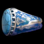 Sterling Silver Turquoise Ring: Egyptian Lotus Flower Design
